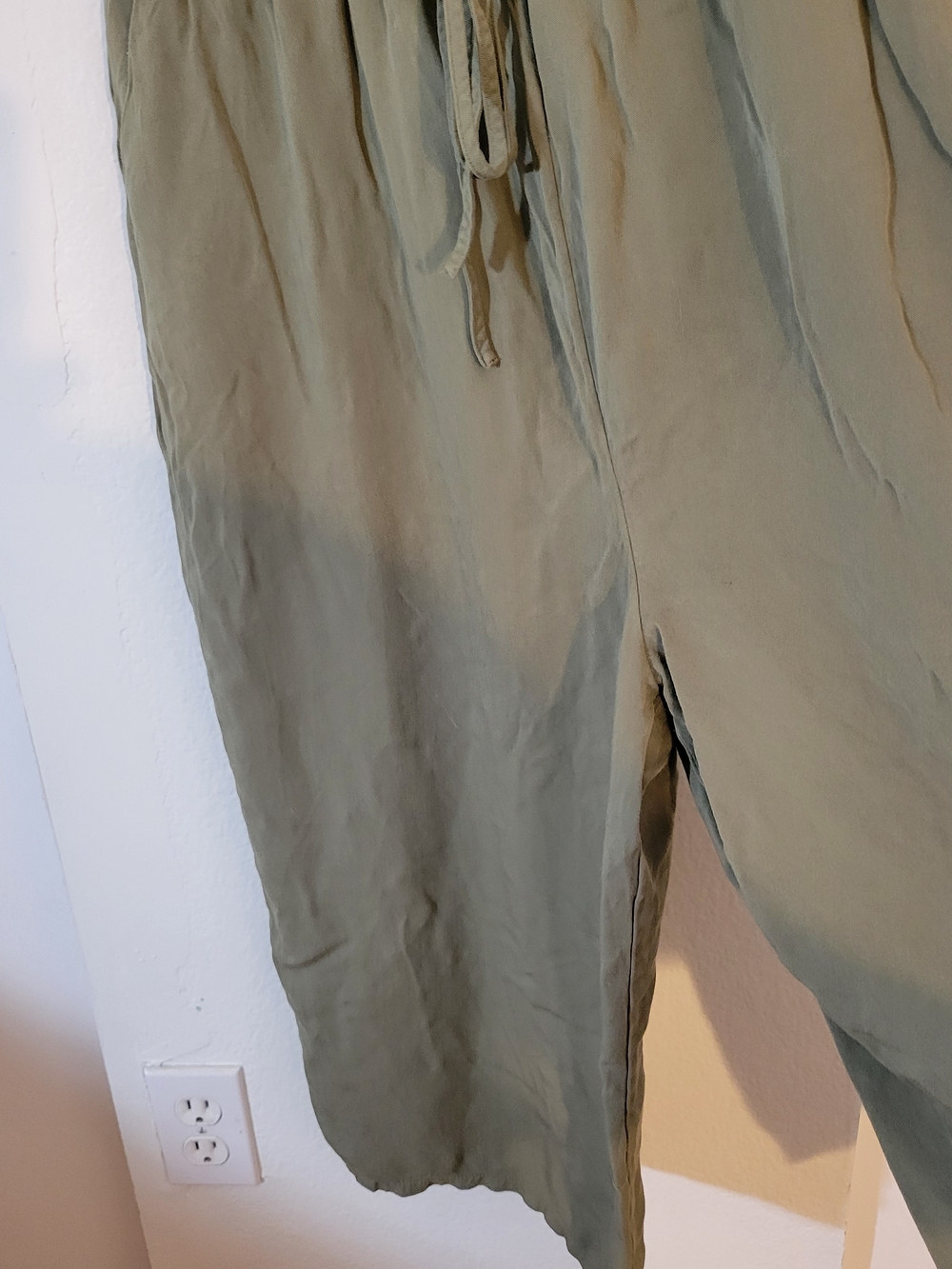 Maurices Olive Green Sleeveless Drawstring Jumpsuit - Picture 3 of 7
